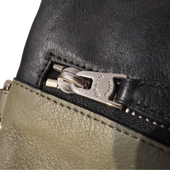 Coach Charles Foldover Crossbody Tote Green/ Black - Picture 9 of 12